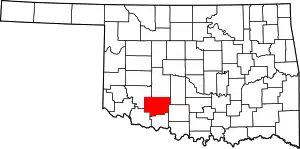 State map highlighting Comanche County