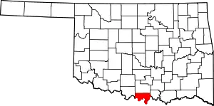 State map highlighting Love County