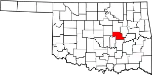 State map highlighting Okfuskee County