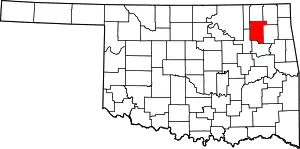 State map highlighting Rogers County