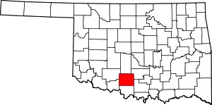 State map highlighting Stephens County