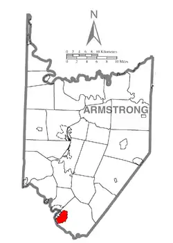 Location within Armstrong County