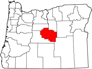 State map highlighting Crook County