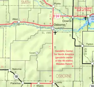 KDOT map of Osborne County (legend)