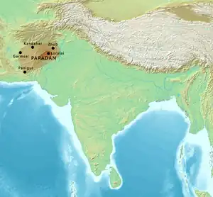 Core territory and possible maximum extent of Paradan.