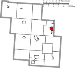 Location of Crooksville in Perry County