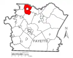 Location of Perry Township in Fayette County