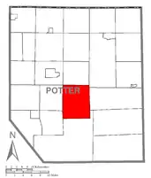 Map of Potter County, Pennsylvania highlighting Summit Township