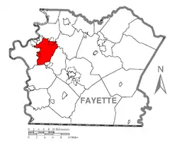 Location of Redstone Township in Fayette County