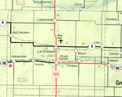 KDOT map of Rush County (legend)