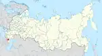 Map showing Chechnya in Russia