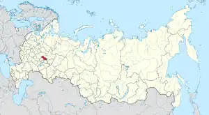 Map showing Mari El in Russia