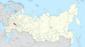 Map showing Mordovia in Russia