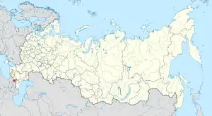 Map showing North Ossetia–Alania in Russia