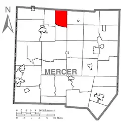 Location of Salem Township in Mercer County