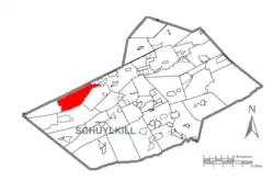 Map of Schuylkill County, Pennsylvania Highlighting Eldred Township