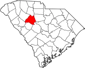 Map of South Carolina highlighting Newberry County