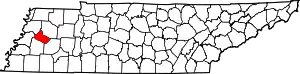 State map highlighting Crockett County