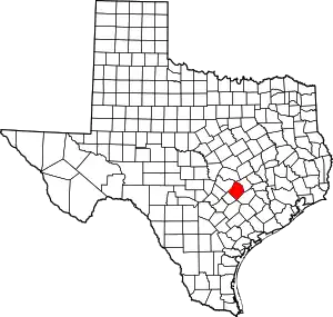 State map highlighting Bastrop County