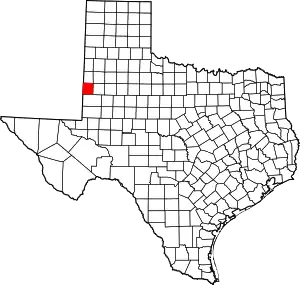 State map highlighting Yoakum County