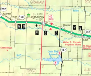 KDOT map of Trego County (legend)