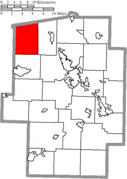 Location of Wayne Township in Tuscarawas County