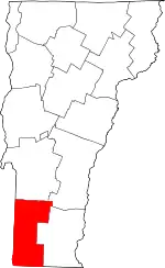 State map highlighting Bennington County