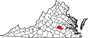 State map highlighting Amelia County