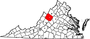 State map highlighting Augusta County