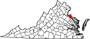 State map highlighting King George County