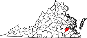 State map highlighting Prince George County