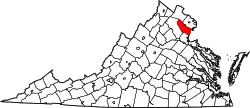 State map highlighting Prince William County