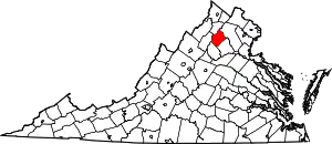 State map highlighting Rappahannock County