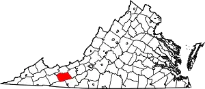 State map highlighting Wythe County