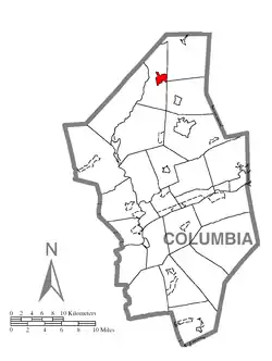 Location within Columbia County