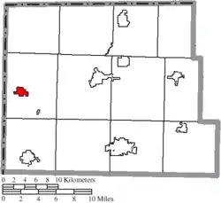 Location of Edon in Williams County