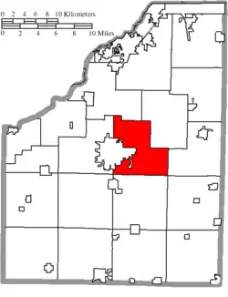 Location of Center Township in Wood County