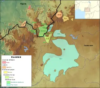 Map of the Mambiloid languages