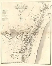 Historic map of the Royal Burgh of Kirkcaldy from 1824