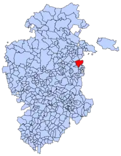 Municipal location of Cerezo de Río Tirón in Burgos province