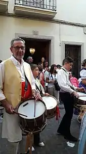 Tabaleter with typical Valencian drums