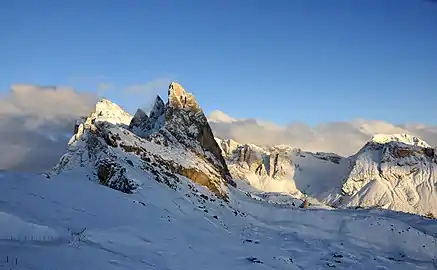 Western aspect of the mountain range