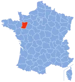 Location of Mayenne in France