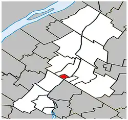 Location within La Vallée-du-Richelieu RCM.