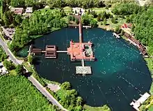 Lake Hévíz from above