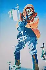 Meherban Karim ( Pakistani Mountaineer / Climber ) from Shimshal Valley  on the summit of Nanga Parbat in 2005. He had also summited Gasherbrum II in 2003 and K2 in 2008, where he died on descent. He had also summited Minglik Sar Peak. He summited all Peaks without using supplemental Oxygen.