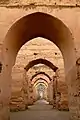 View of the rows of arches in the granary