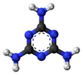 Ball-and-stick model of the melamine molecule