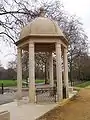 The memorial pavilion on the Green Park side