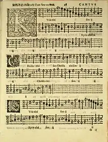 Image 38Sheet music for part of the Missa Papae Marcelli by Giovanni Pierluigi da Palestrina (from History of music)